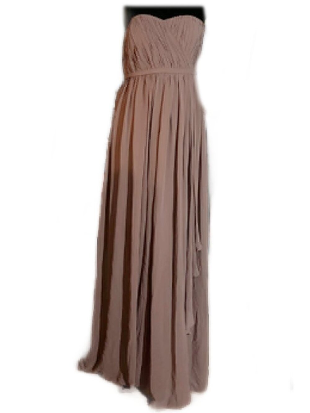 Donna Morgan Dusty Lavender Strapless Maxi Dress Size 8 Built In Bra Formal Gown